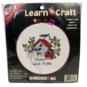 Dimensions Counted Cross Stitch‎ Kit Cheap Rent Birds House #72315 Learn a Craft